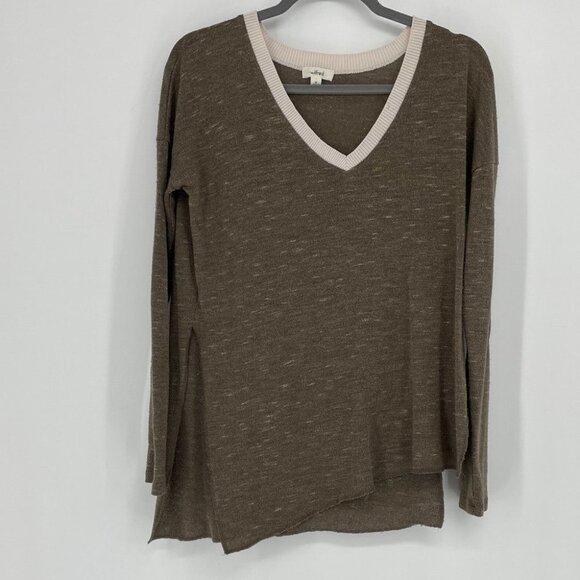 Wilfred heathered  brown white vneck Sherbrooke top - Picture 16 of 16